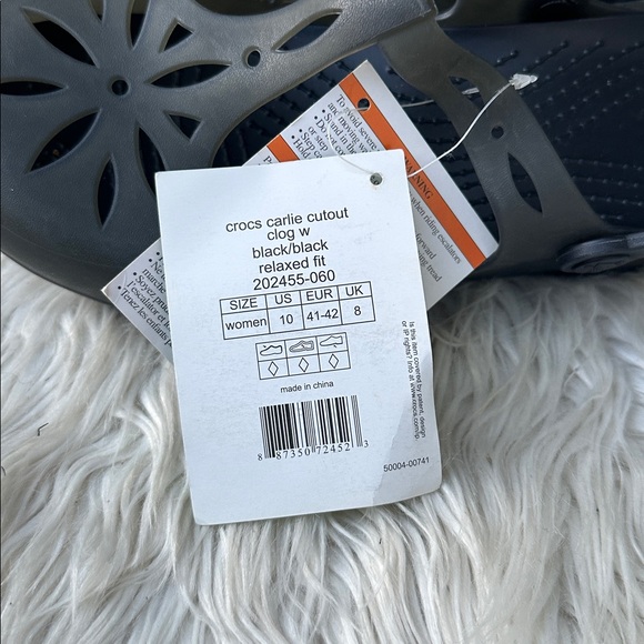 NWT Crocs Carlie Cutout Clog Black Mary Jane Comfort Shoes Women’s 10 - Picture 5 of 7